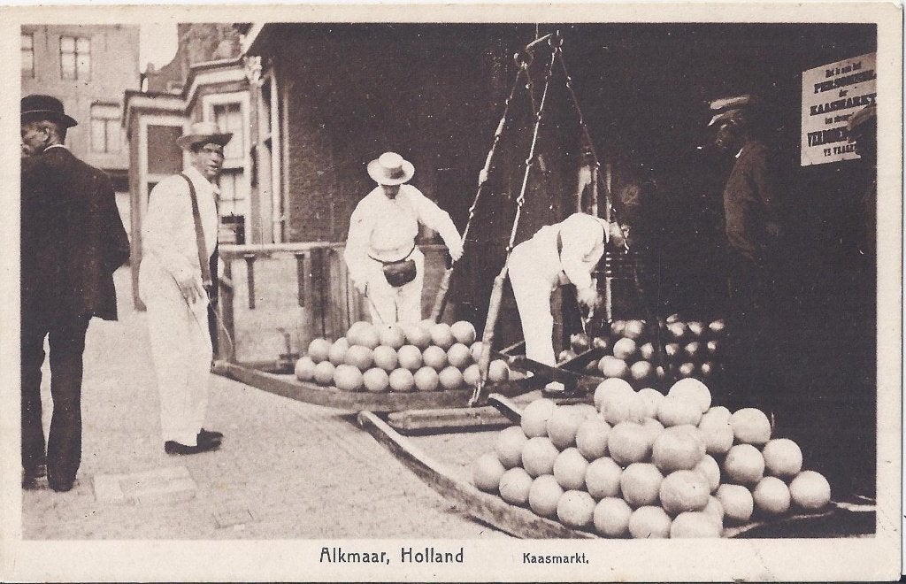 Alkmaar Holland Kaasmarkt Oude ongelopen ansichtkaart 7886, Ophalen of Verzenden, 1920 tot 1940, Ongelopen, Noord-Holland
