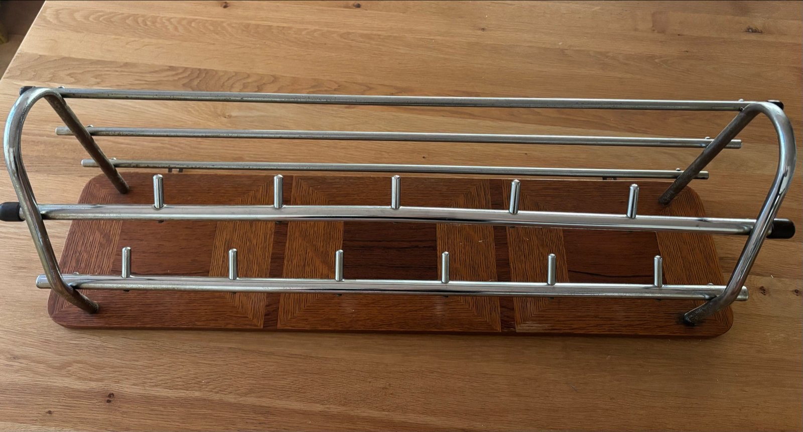 Vintage Wandkapstok Hout en Metaal - Jaren '60 Stijl, Huis en Inrichting, Woonaccessoires | Kapstokken, Gebruikt, Minder dan 100 cm
