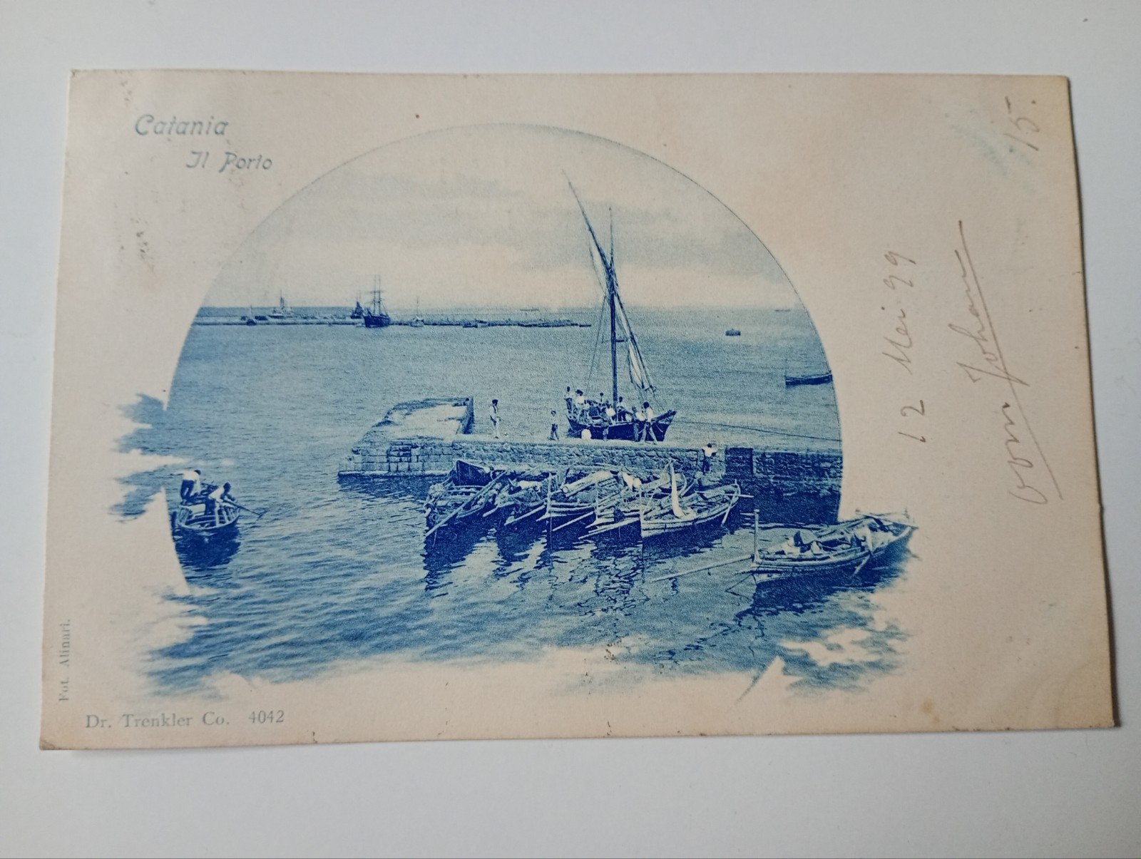Italië Sicilië Catania Haven met Scheepvaart 1899, Ophalen of Verzenden, Voor 1920, Gelopen, Italië