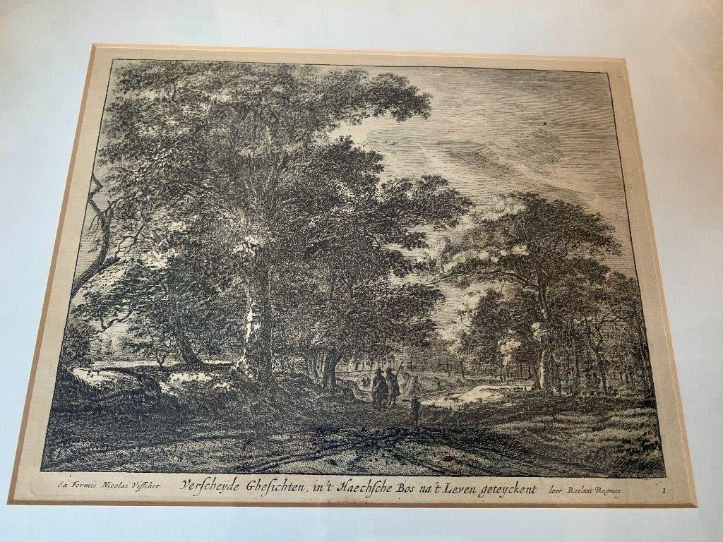 Ets  Roelant Roghman, Antiek en Kunst, Ophalen, Ingelijst, 22 cm, Ets
