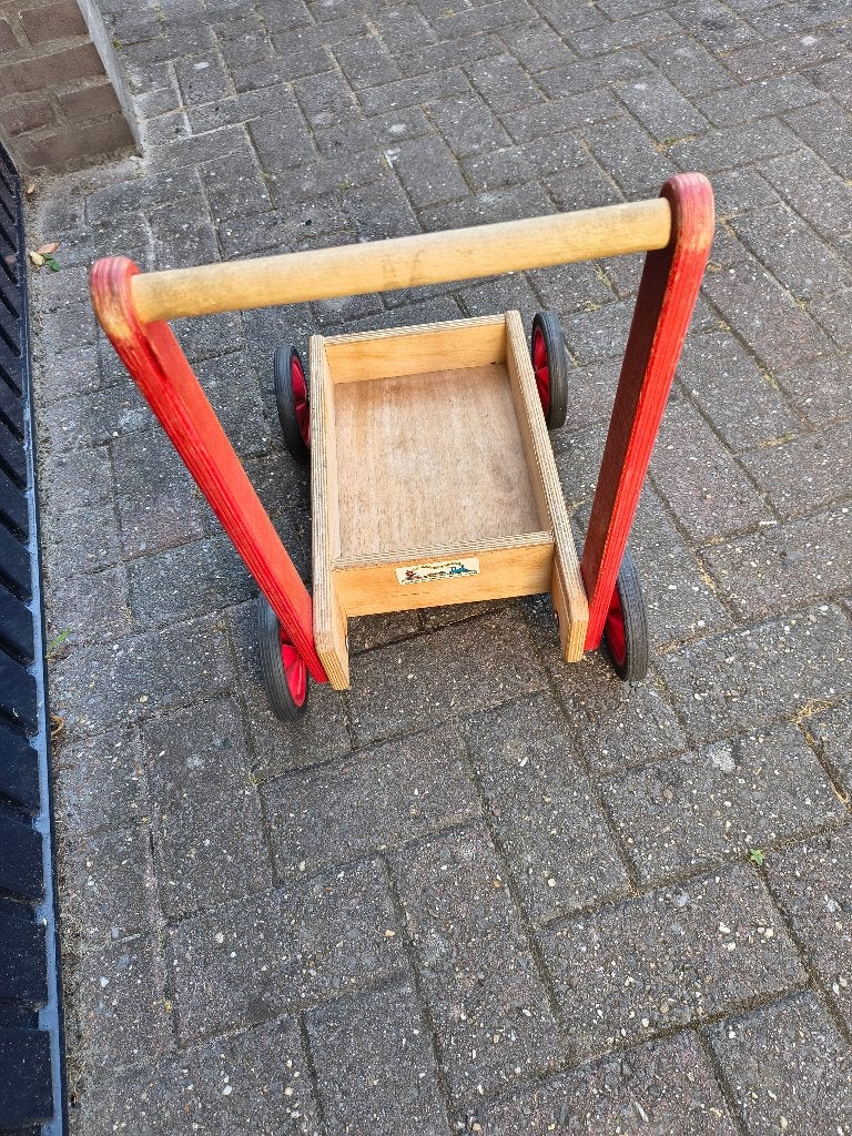houten loopkarretje, Ophalen, Gebruikt, Rij- of Hobbelspeelgoed