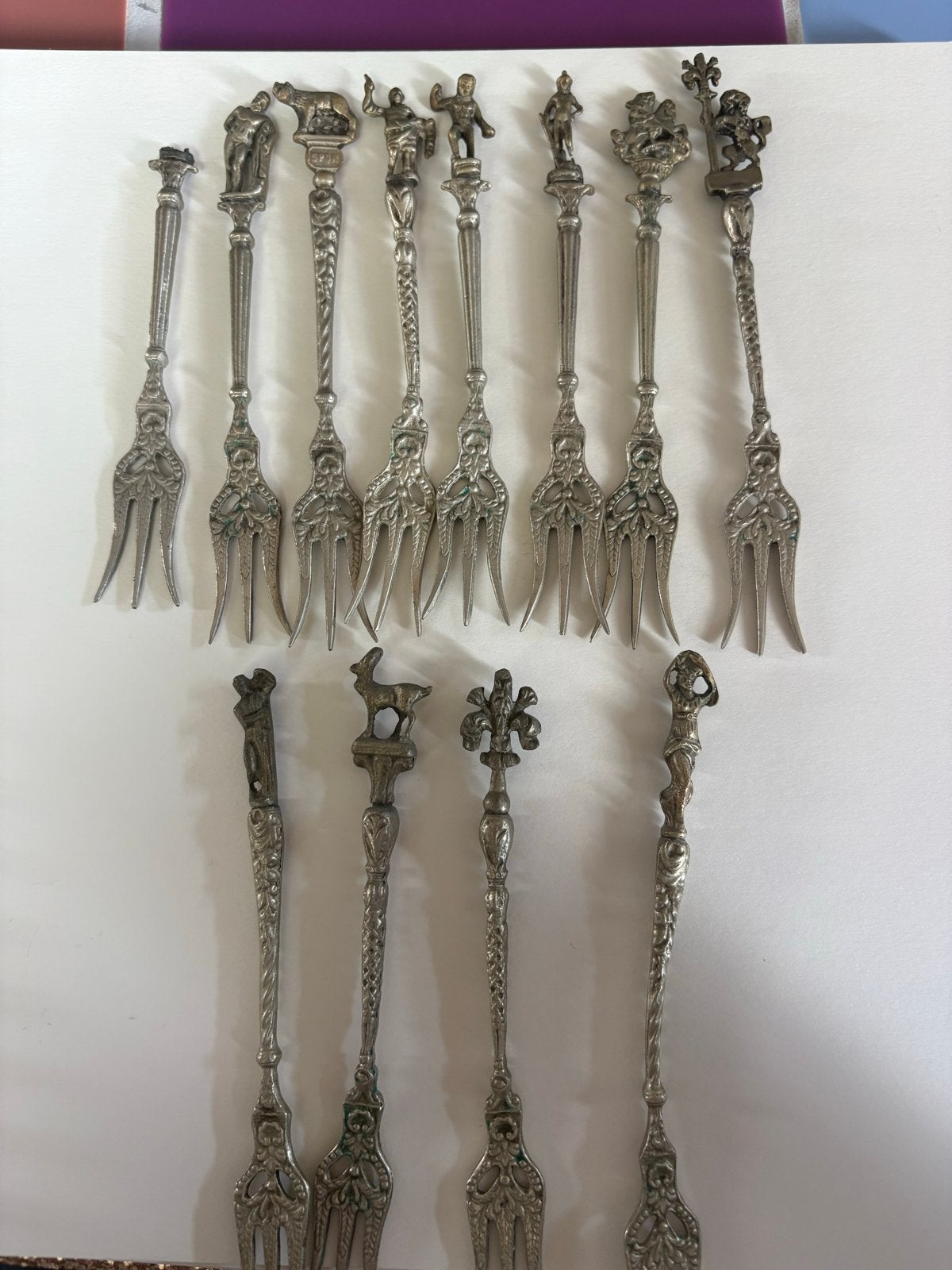 Antieke zilveren vorkjes en lepeltjes, diverse sets, Antiek en Kunst, Ophalen of Verzenden