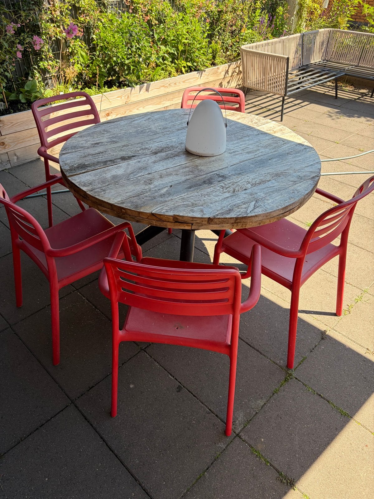 Robuuste ronde tuintafel, Ophalen, Gebruikt, Rond, Hout