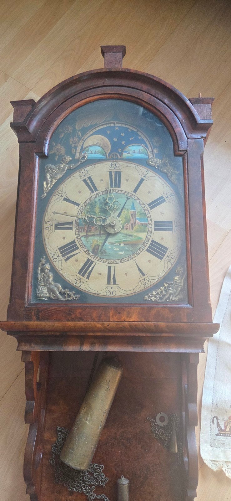 Antieke Friese Staartklok - Prachtig Uurwerk en Decoratie, Antiek en Kunst, Ophalen of Verzenden