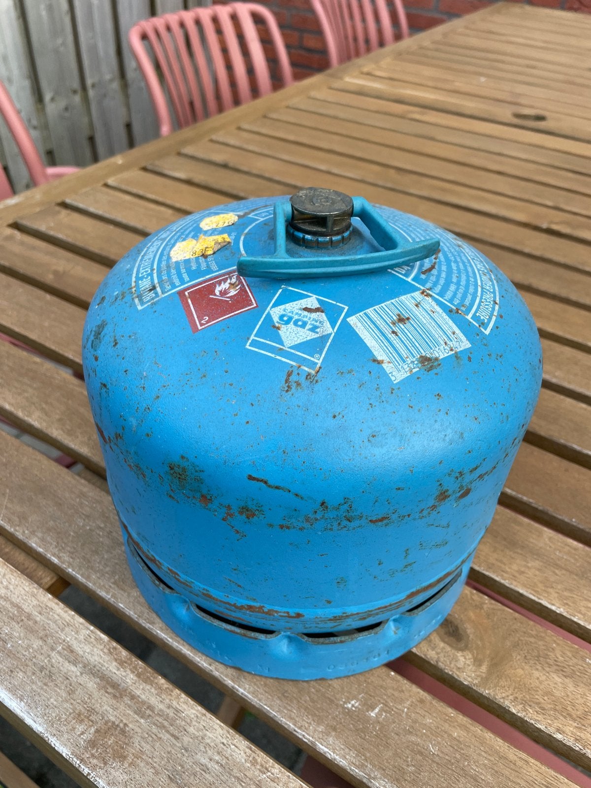 Campingaz Type 904 gasfles (leeg) - hervulbaar, Caravans en Kamperen, Ophalen, Gebruikt