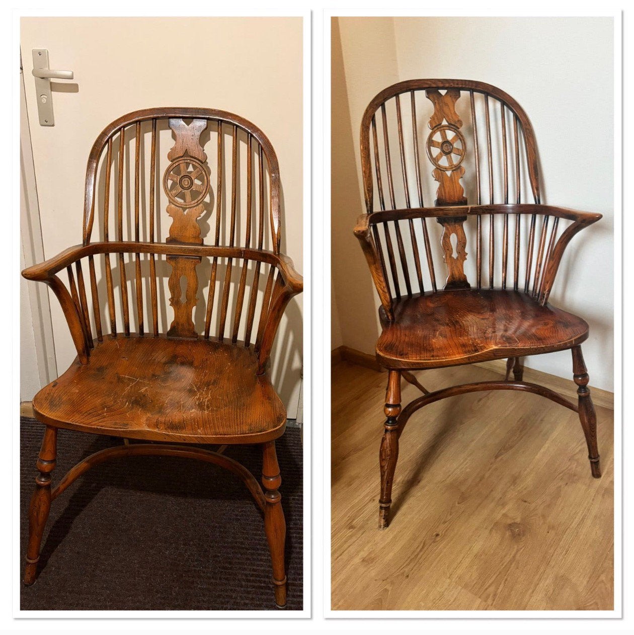 2 Wheel back / windsor chairs / antieke stoelen, Ophalen