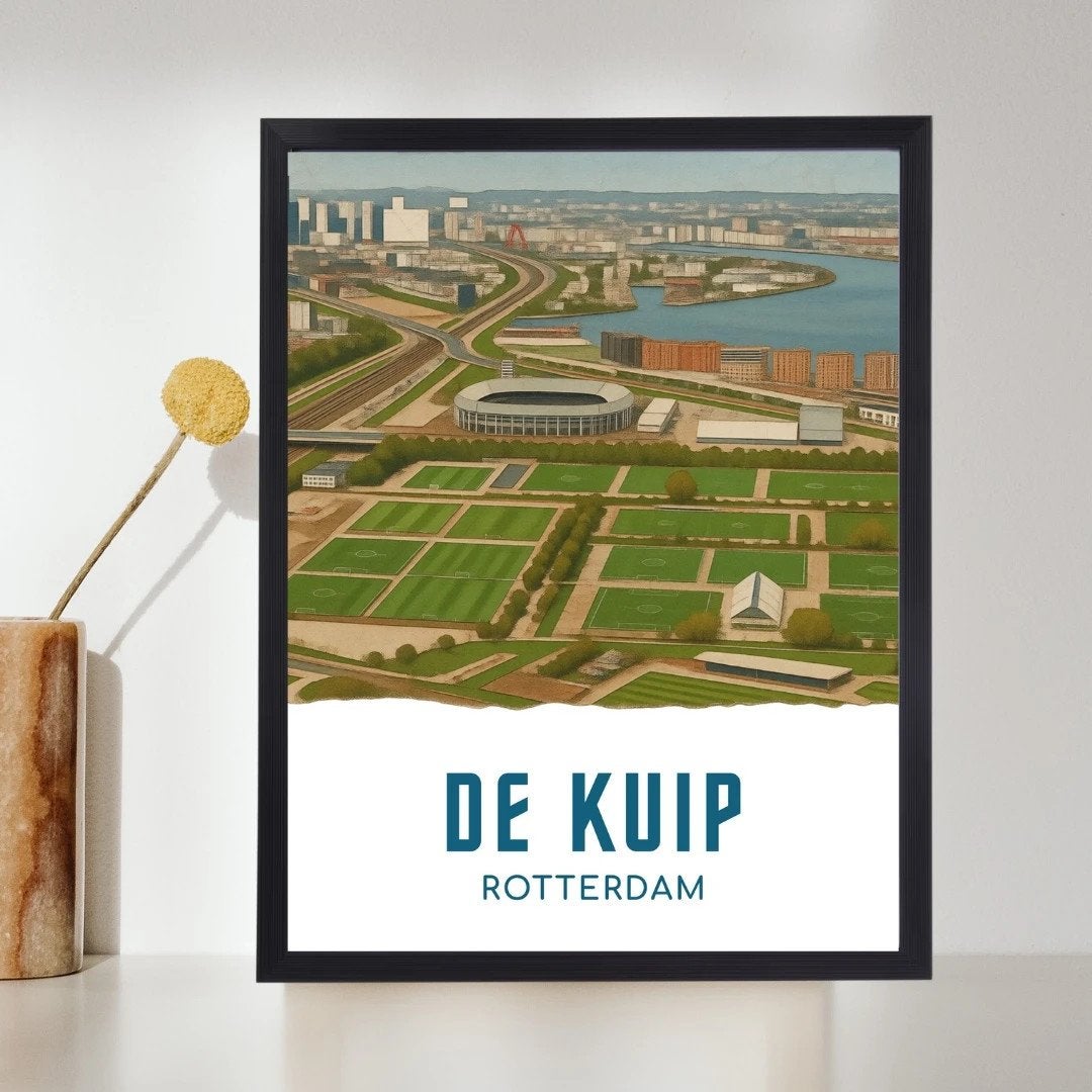 Feyenoord Rotterdam De Kuip A4 poster met lijst, Antiek en Kunst, Ophalen of Verzenden