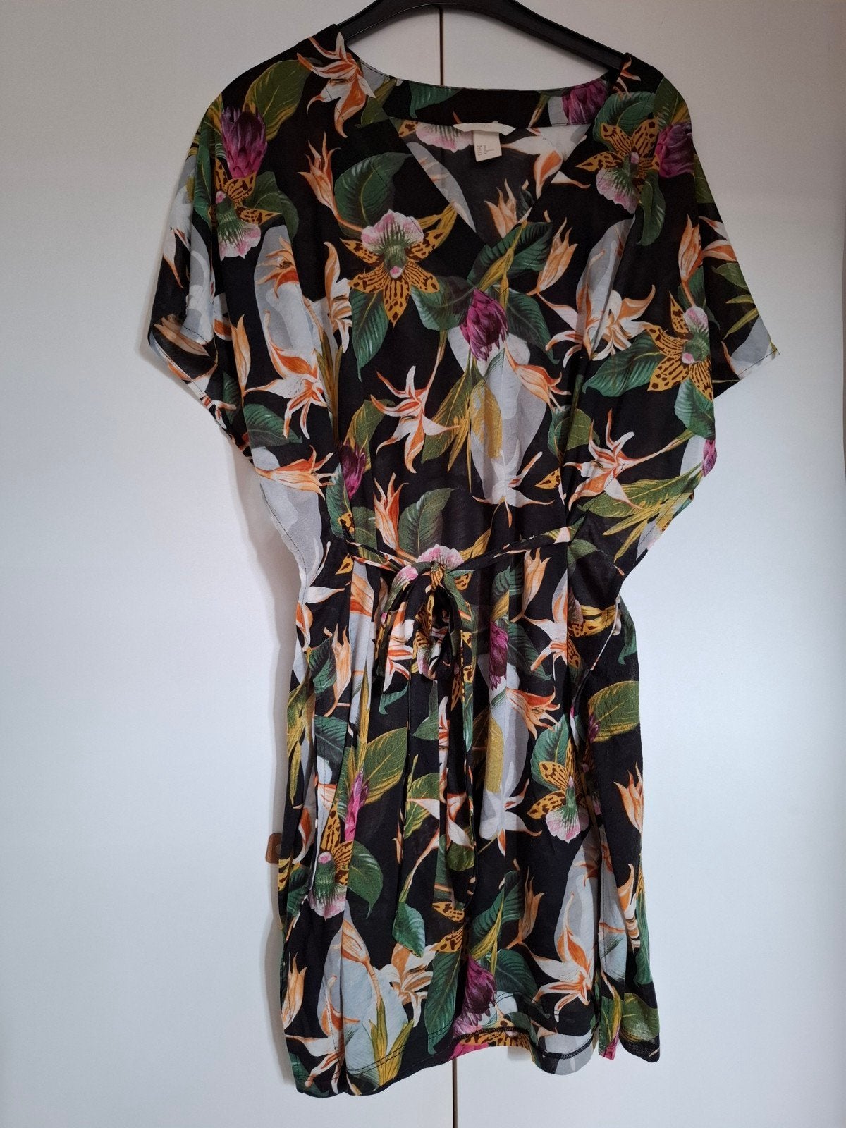 Strandjurkje/tuniek, M, H&M,  natuur print, Maat 38/40 (M), H&M, Meerkleurig, Ophalen of Verzenden