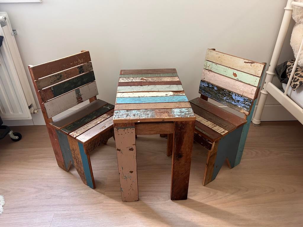 Superleuke kinderstoeltjes en tafel van De Evenaar, Ophalen, Zo goed als nieuw, Tafel(s) en Stoel(en)