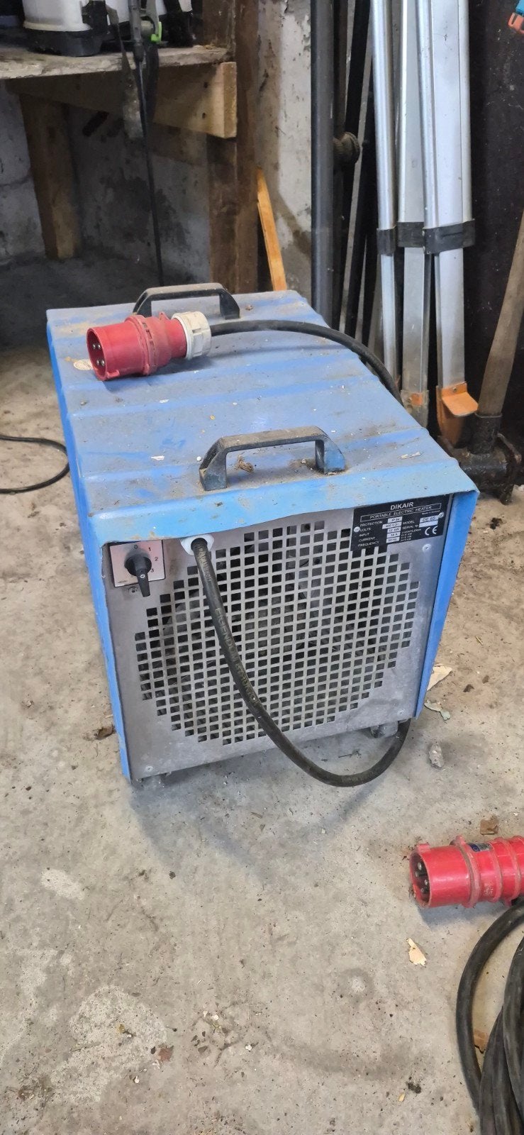 Dikaire Bouwheater 12kW met 20 m  kabel op 380V, Ophalen, Minder dan 60 cm, Kachel, 30 tot 80 cm