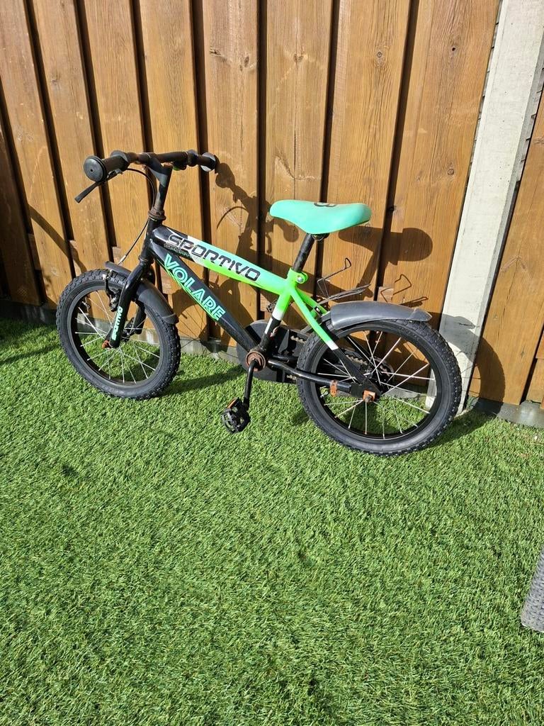Volare Sportivo 16 Inch Jongensfiets - Zwart/Groen, Ophalen, Gebruikt, 16 inch, Volare