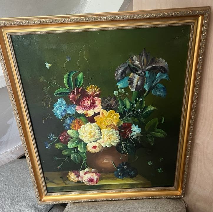 Klassiek schilderij stilleven bloemen, Antiek en Kunst, Ophalen of Verzenden