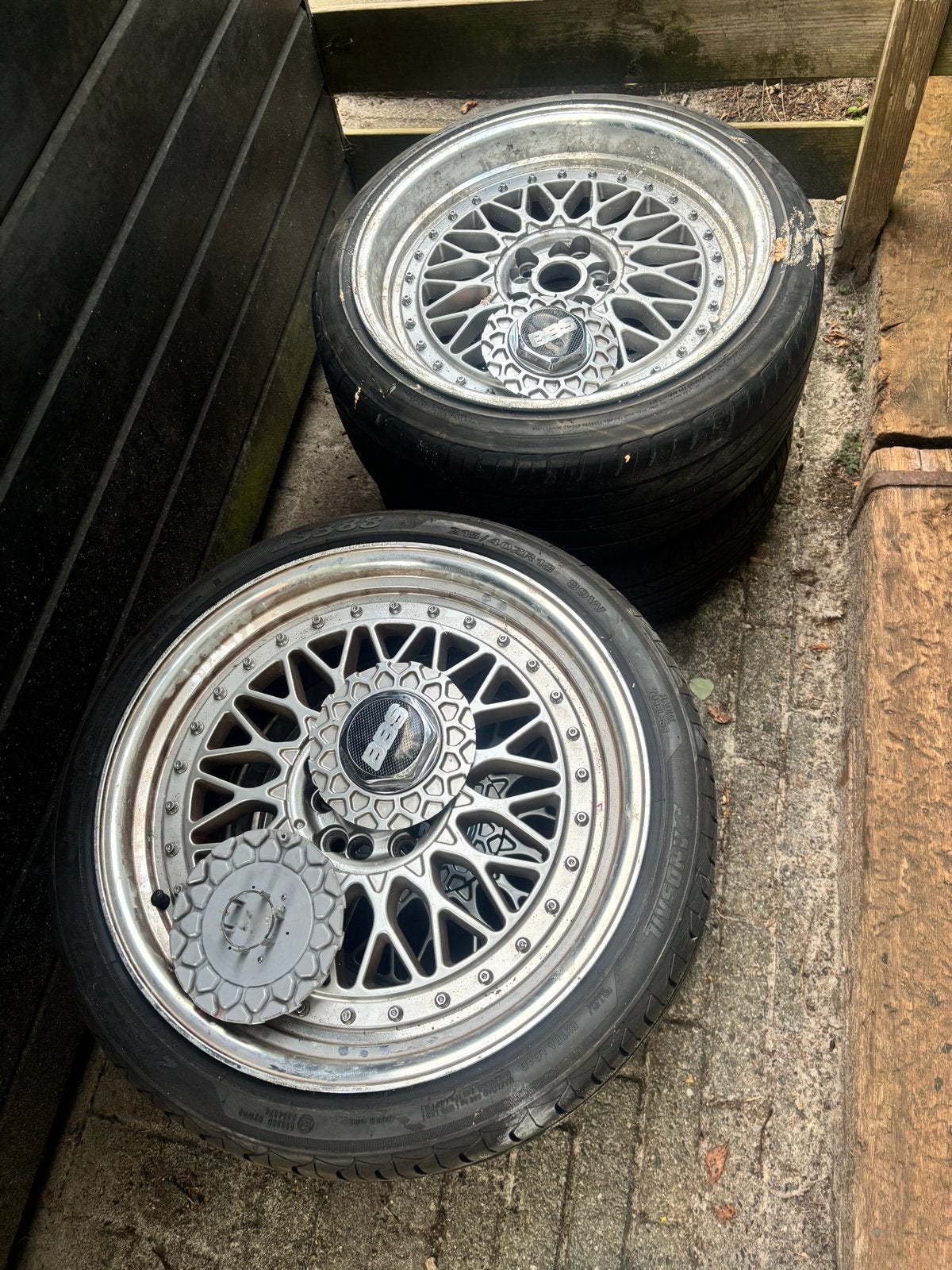 Replica BBS Velgen met Banden - Steekmaat 5x100, Auto-onderdelen, Banden en Velgen, Ophalen, Gebruikt, 15 inch, Banden en Velgen