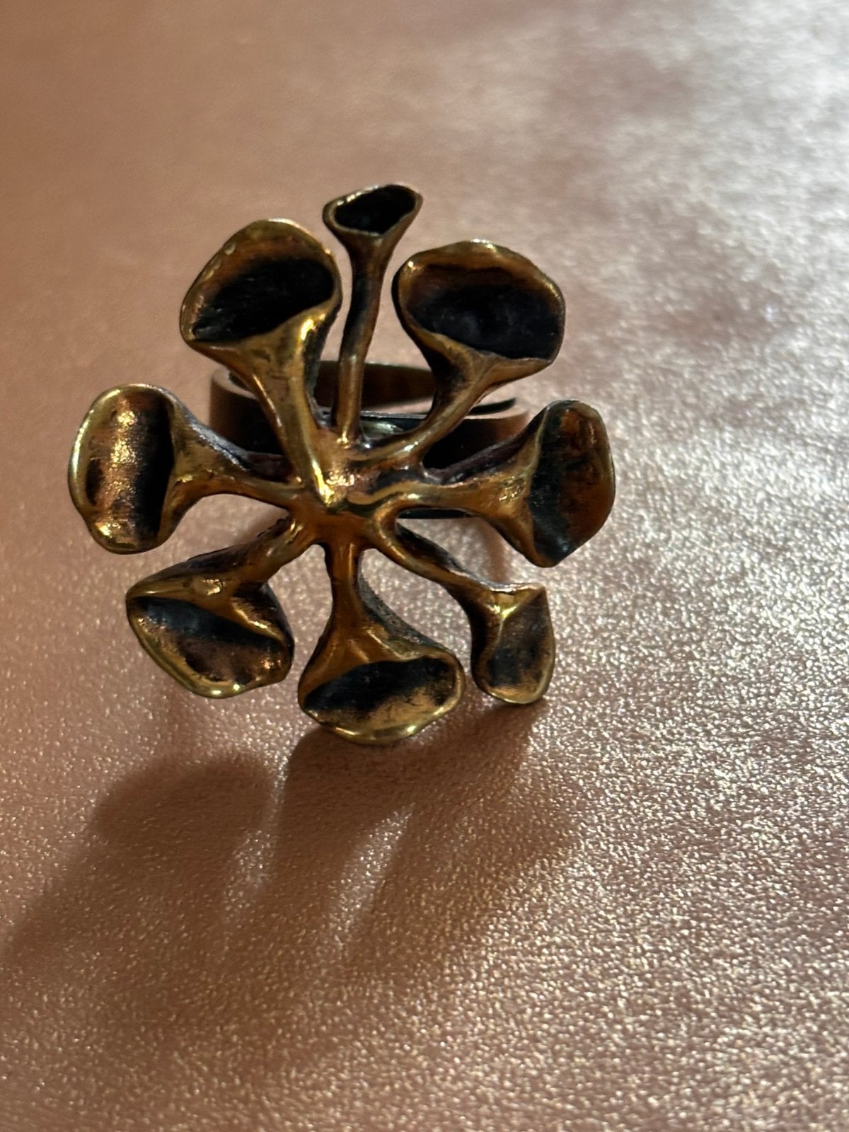 Vintage Finse designring – jaren 70, Overige materialen, Gebruikt, Ophalen of Verzenden, 17 tot 18