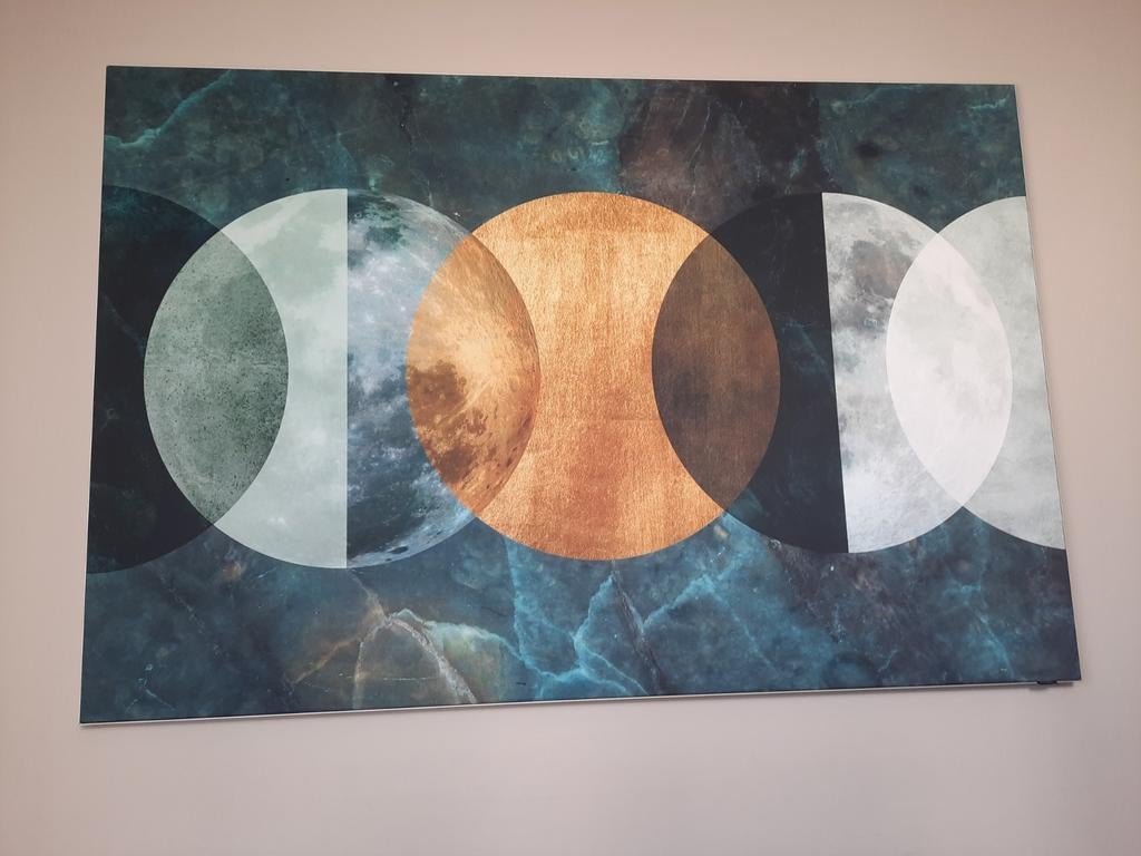Schilderij met overlappende bollen, Antiek en Kunst, Kunst | Schilderijen | Abstract, Ophalen