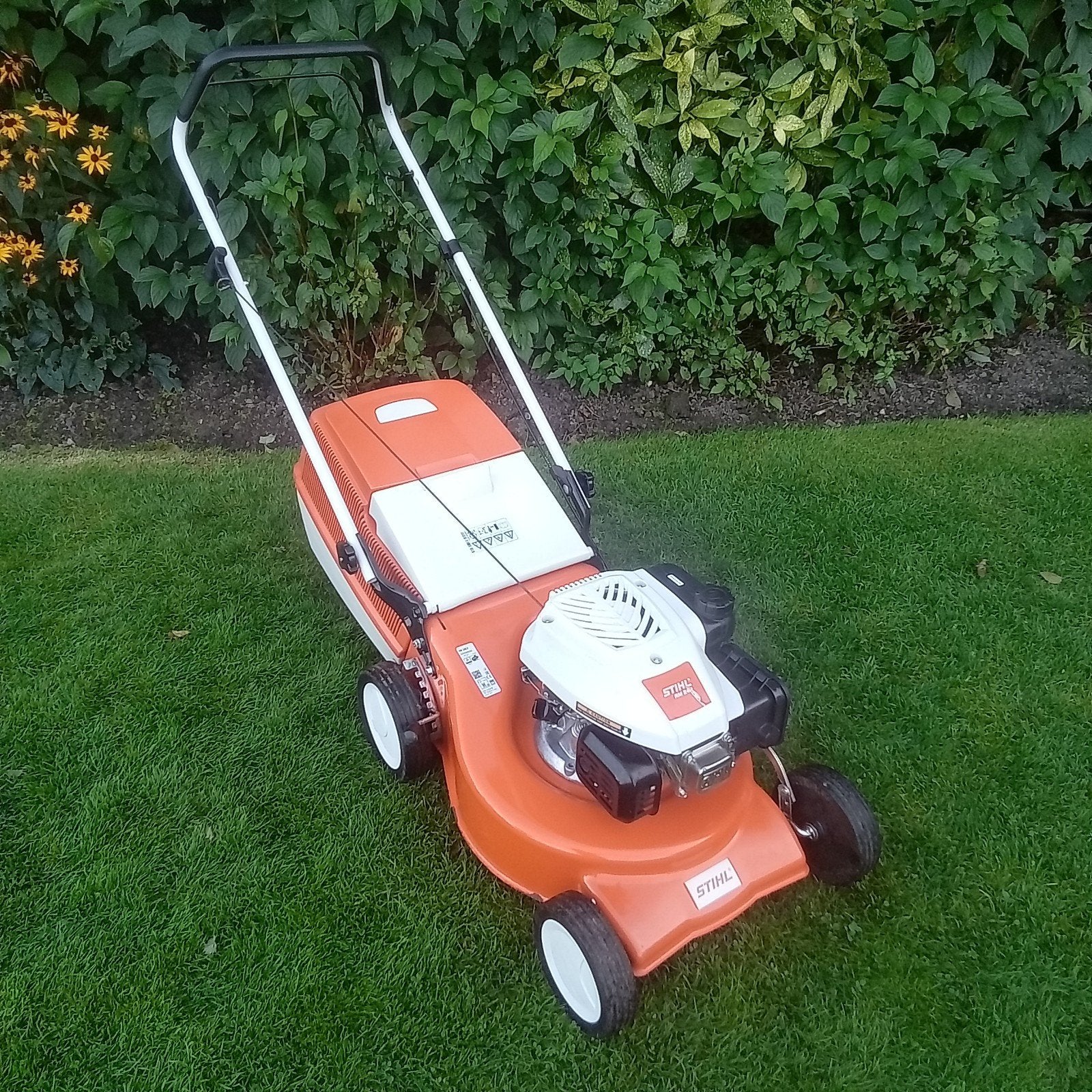stihl grasmaaier duwmaaier benzine maaier, Ophalen, Cirkelmaaier, Stihl, Gebruikt