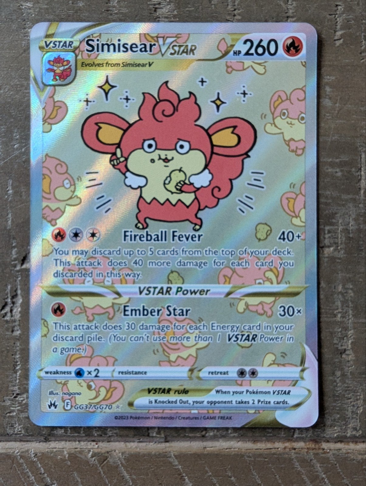 Pokemon kaart, Simisear STAR, Ophalen