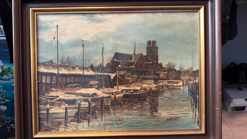 Schilder ad bakker Dordrecht, Antiek en Kunst, Kunst | Schilderijen | Klassiek, Ophalen of Verzenden