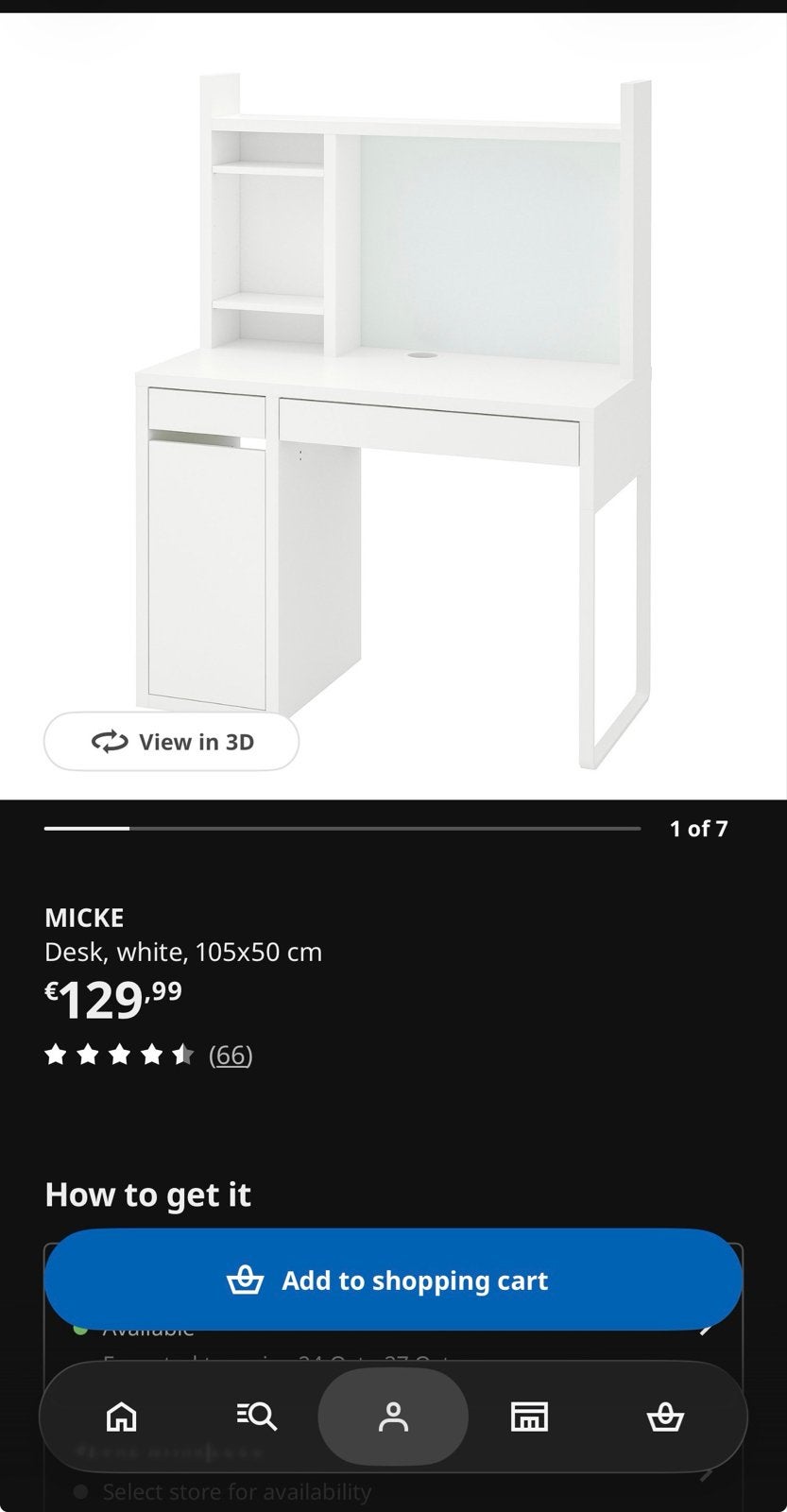 IKEA MICKE bureau met opzetstuk en nachtkastje, Ophalen, Gebruikt, Met lades, Spaanplaat of MDF