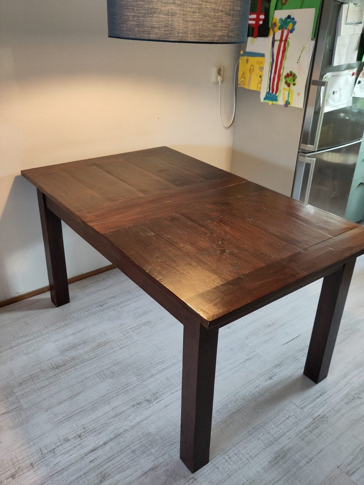 Koloniaal teak houten eettafel 4-8 pers. - Uitschuifbaar, Ophalen, Gebruikt, Teakhout, 50 tot 100 cm