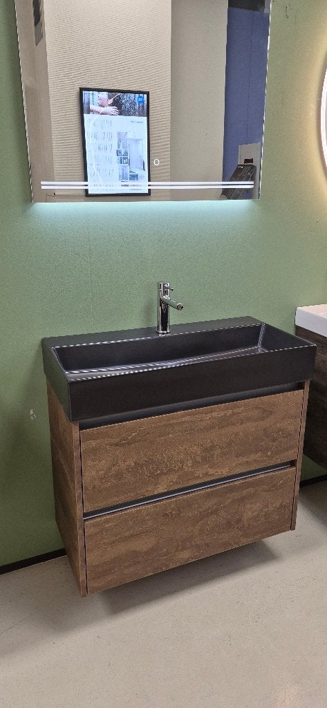 Newwave square XXL badmeubel 80 cm ondiep rusty