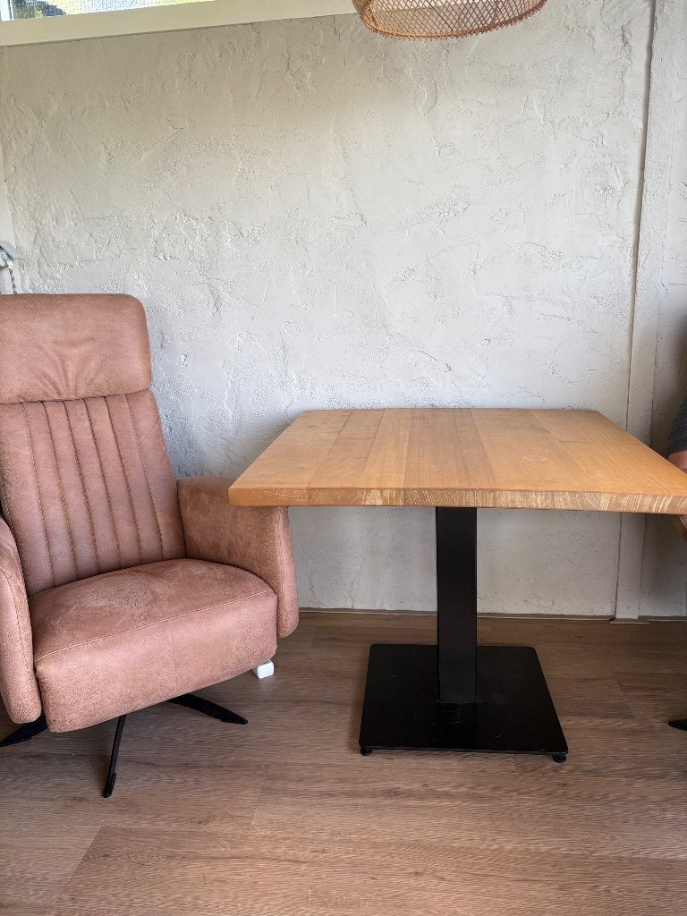 Mango houten eettafel  90 x 90 cm, Ophalen, Gebruikt, 50 tot 100 cm, Tot twee personen