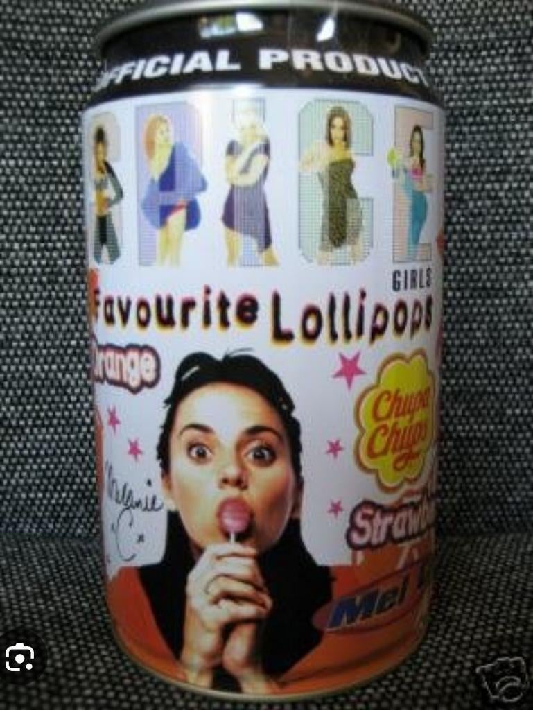 Gezocht! Spice Girls Chupa Chups blik Mel C, Verzamelen, Blikken, Ophalen of Verzenden, Overige