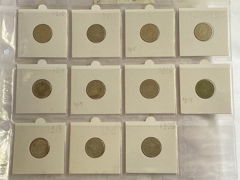 Complete Serie met 11 Wilhelmina kwartjes Zilver 1910 - 1925, Verzenden, Nederland, Munten