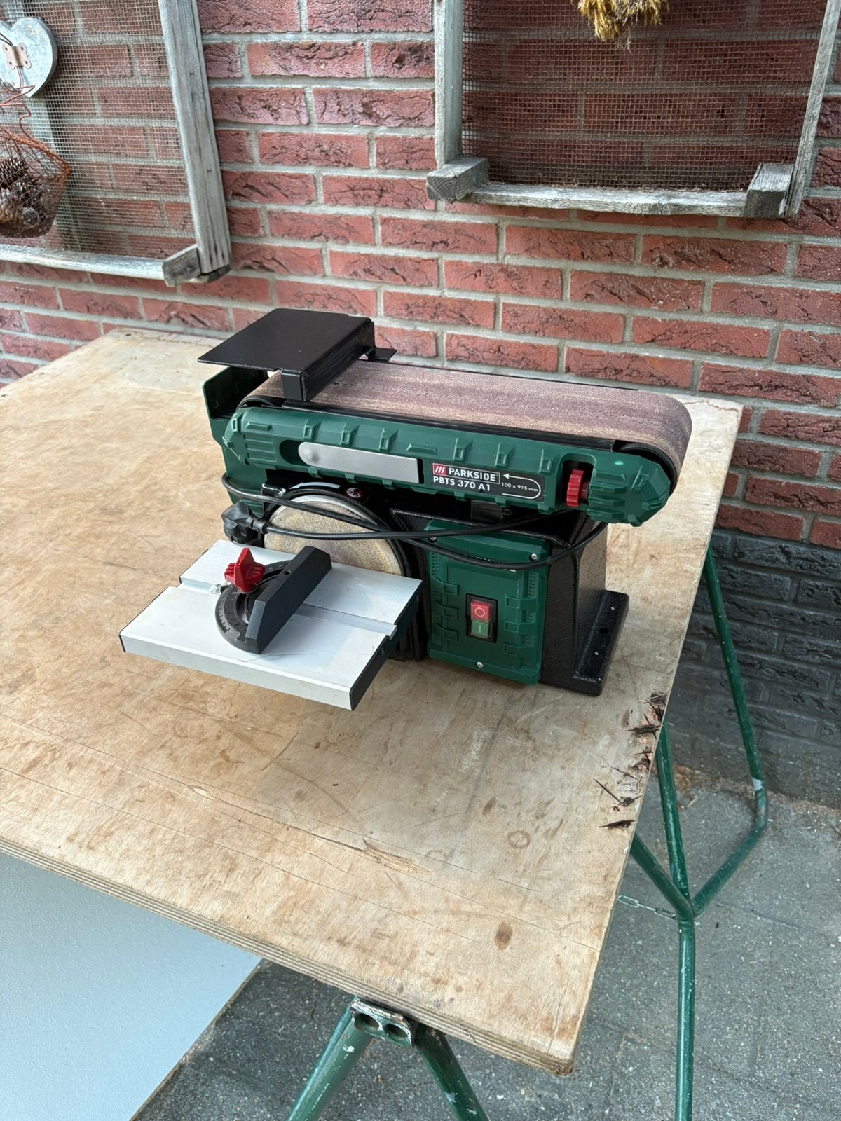 Parkside tafel band schijf schuurmachine, Ophalen of Verzenden, Zo goed als nieuw, Minder dan 600 watt, Bandschuurmachine
