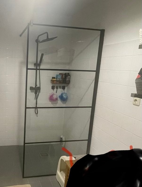 Badkamer glas 90 cm, Huis en Inrichting, Badkamer | Complete badkamers, Ophalen, Gebruikt, Met douche