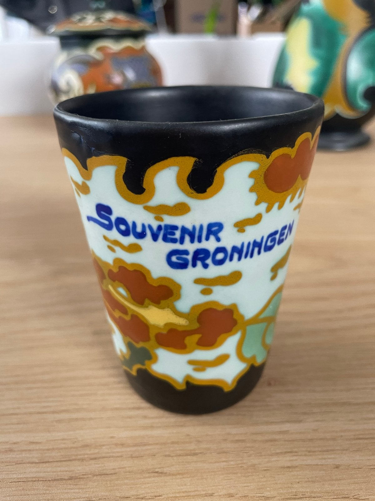 Regina Gouda Holland Groningen plateel beker, Antiek en Kunst, Ophalen of Verzenden