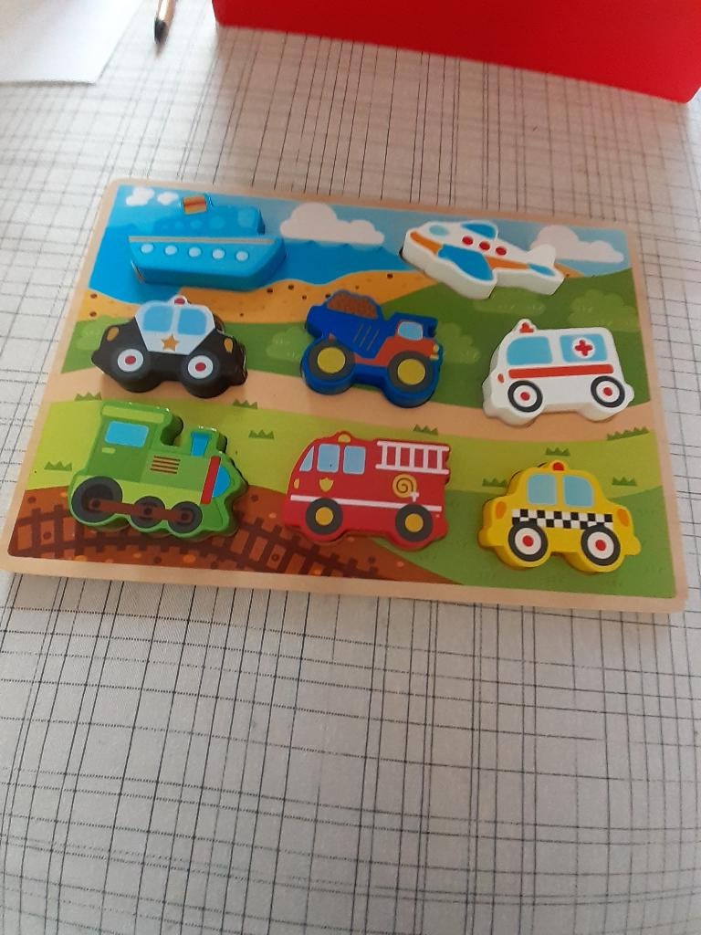 kinderpuzzle, Ophalen of Verzenden, Zo goed als nieuw, Van hout, Minder dan 10 stukjes