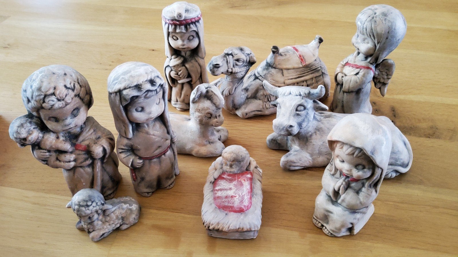 Vintage kindsr kerstgroep kameel engel., Diversen, Ophalen of Verzenden