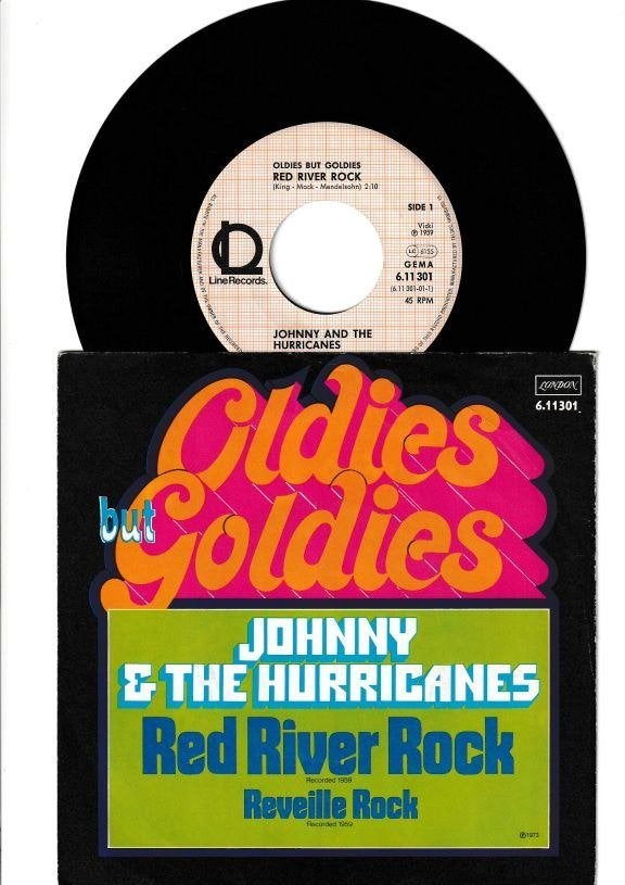 JOHNNY & THE HURRICANES - RED RIVER ROCK / REVEILLE ROCK 7'', 7 inch, Zo goed als nieuw, Pop, Overige typen
