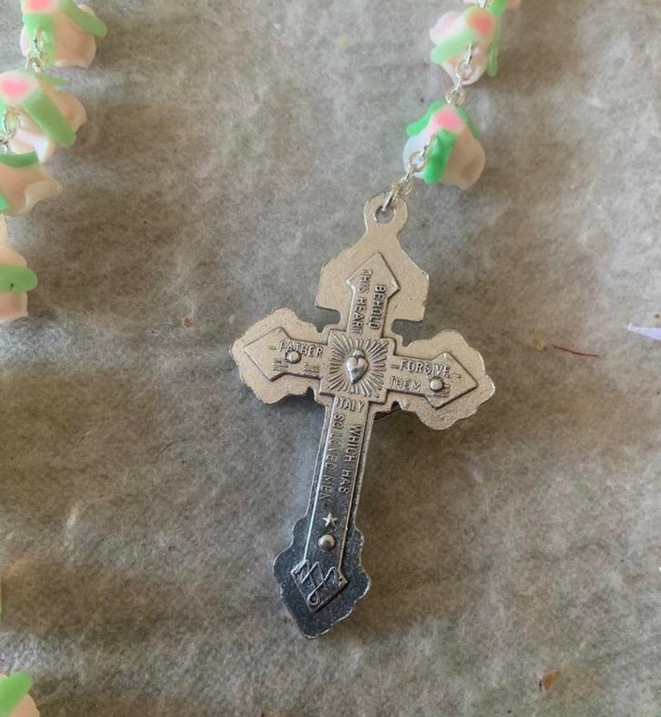 Handgemaakt Jezus ketting rozenkrans bloemen Nazarenus Jesus, Ophalen of Verzenden
