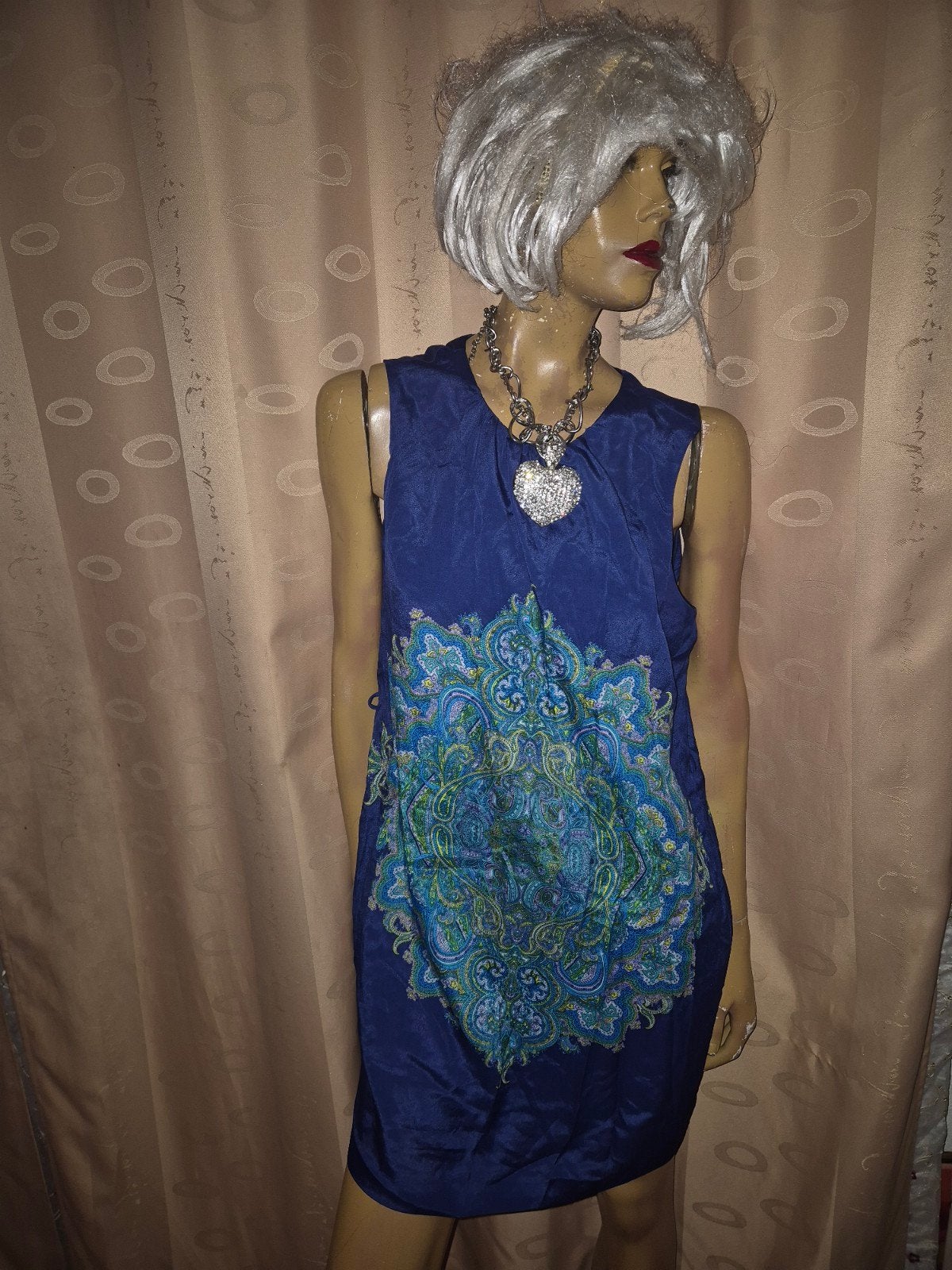 Blauwe jurk van zara met kleurrijk patroon XL, Blauw, Zara, Maat 46/48 (XL) of groter, Ophalen of Verzenden
