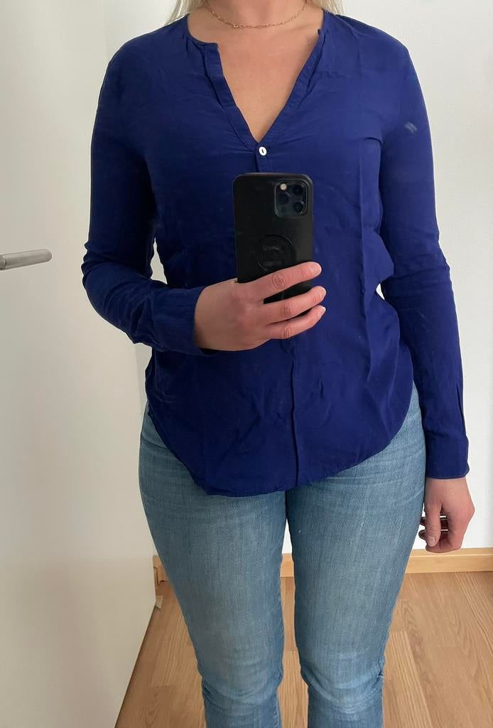 Blauwe zara blouse, Ophalen of Verzenden, Zo goed als nieuw, Maat 36 (S), Blauw