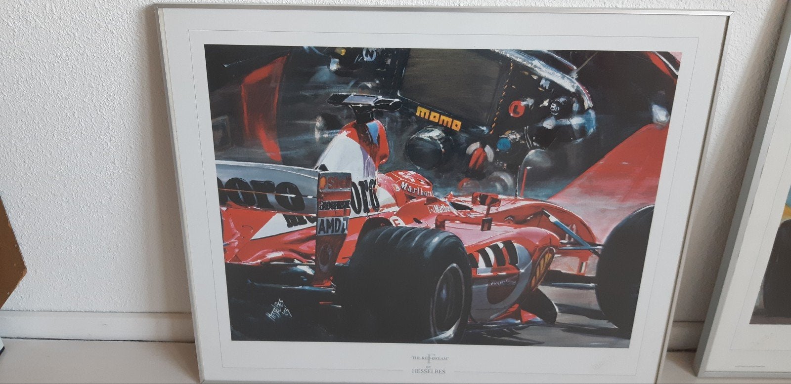 Red Dream F1, Litho, Ophalen of Verzenden, Gelimiteerde oplage, Olieverf, Voertuigen