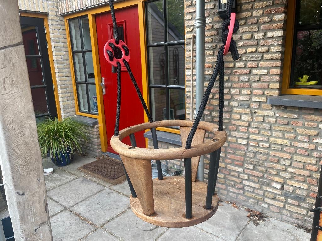 Stevige, houten baby-/ peuterschommel, Ophalen of Verzenden, Gebruikt, Schommel