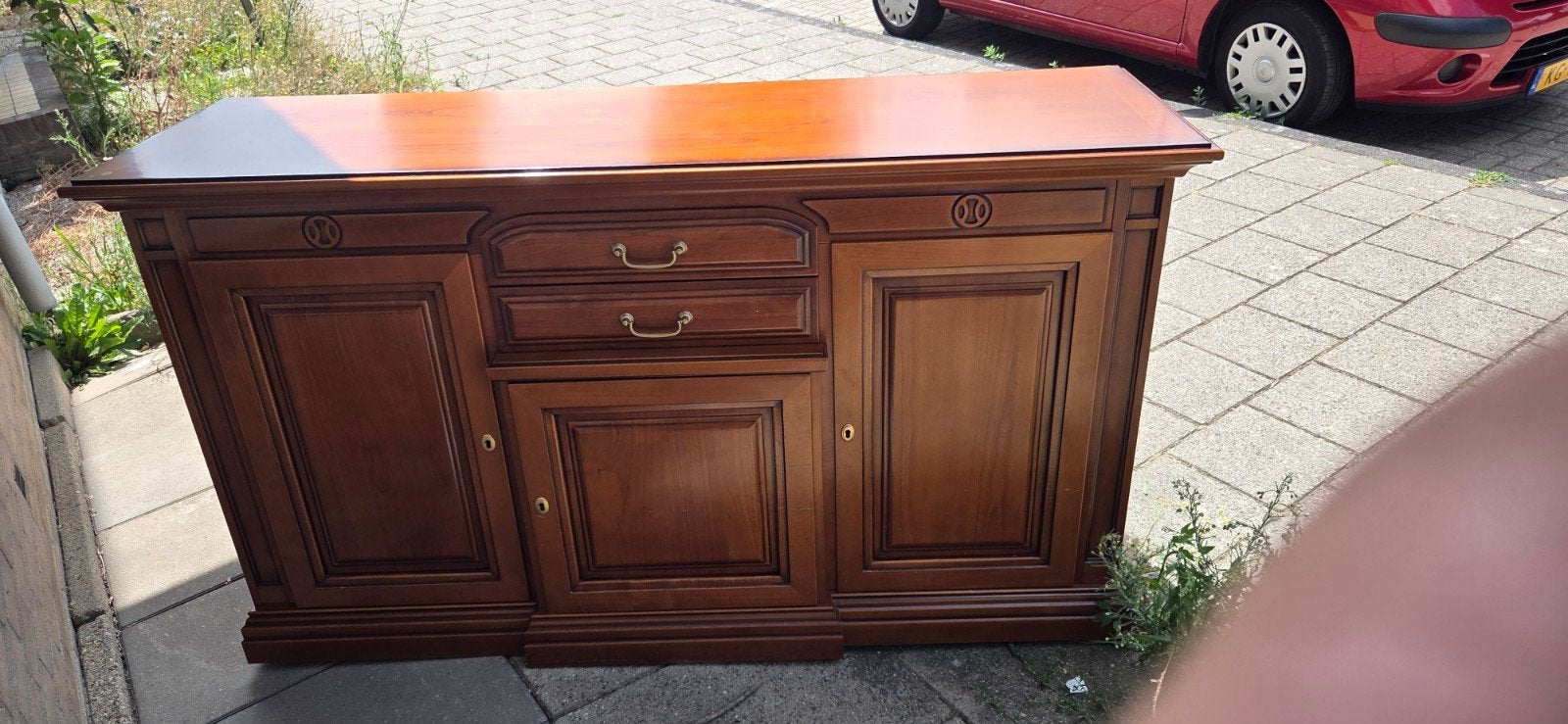 Klassiek dressoir met lades en deuren, Gebruikt, Met deur(en), Klassiek, 150 tot 200 cm