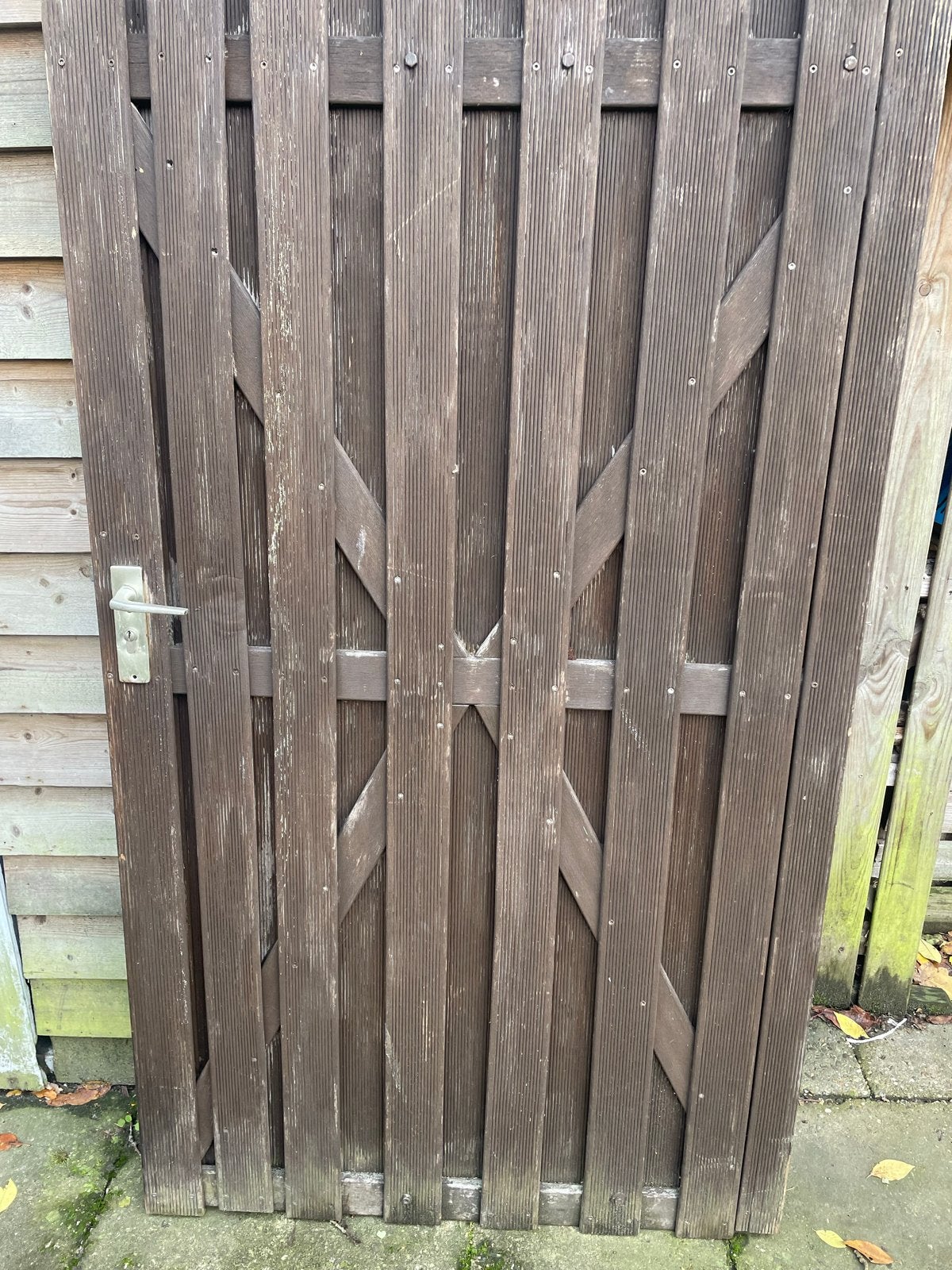 Houten poort - Gebruikt, Tuin en Terras, Gebruikt, Minder dan 100 cm, Ophalen of Verzenden, Draaipoort