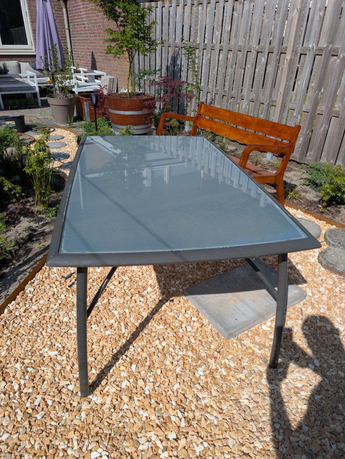 Tuintafel gratis!, Tuin en Terras, Ophalen, Gebruikt, Rechthoekig, Overige materialen