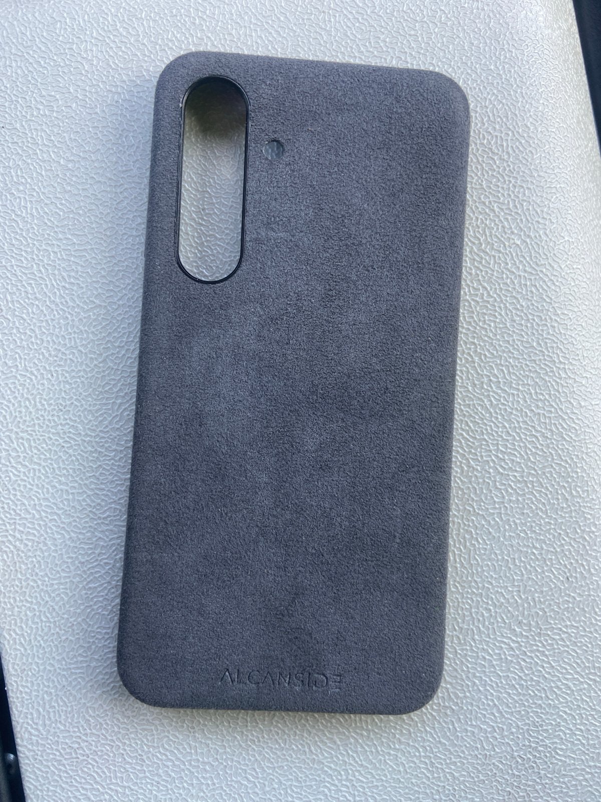Alcanside alcantara telefoonhoesje voor Samsung s24 grijs, Ophalen of Verzenden, Zo goed als nieuw, Bescherming, Samsung
