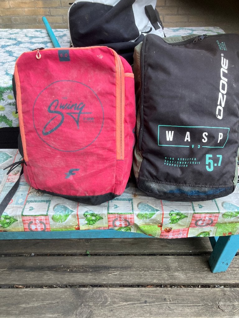Ozone Wasp 5.7 en F-one Swing 6.0 wingsurf wings, Ophalen of Verzenden, Gebruikt, Wingsurf-wing