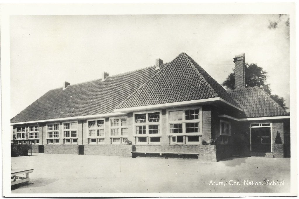Arum;  Chr. Nation. School, Verzenden, 1940 tot 1960, Ongelopen, Friesland