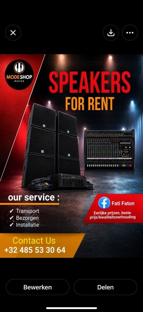 Dynacord installatie te huur for rent, Audio, Tv en Foto, Luidsprekers, Ophalen, Gebruikt, Overige merken