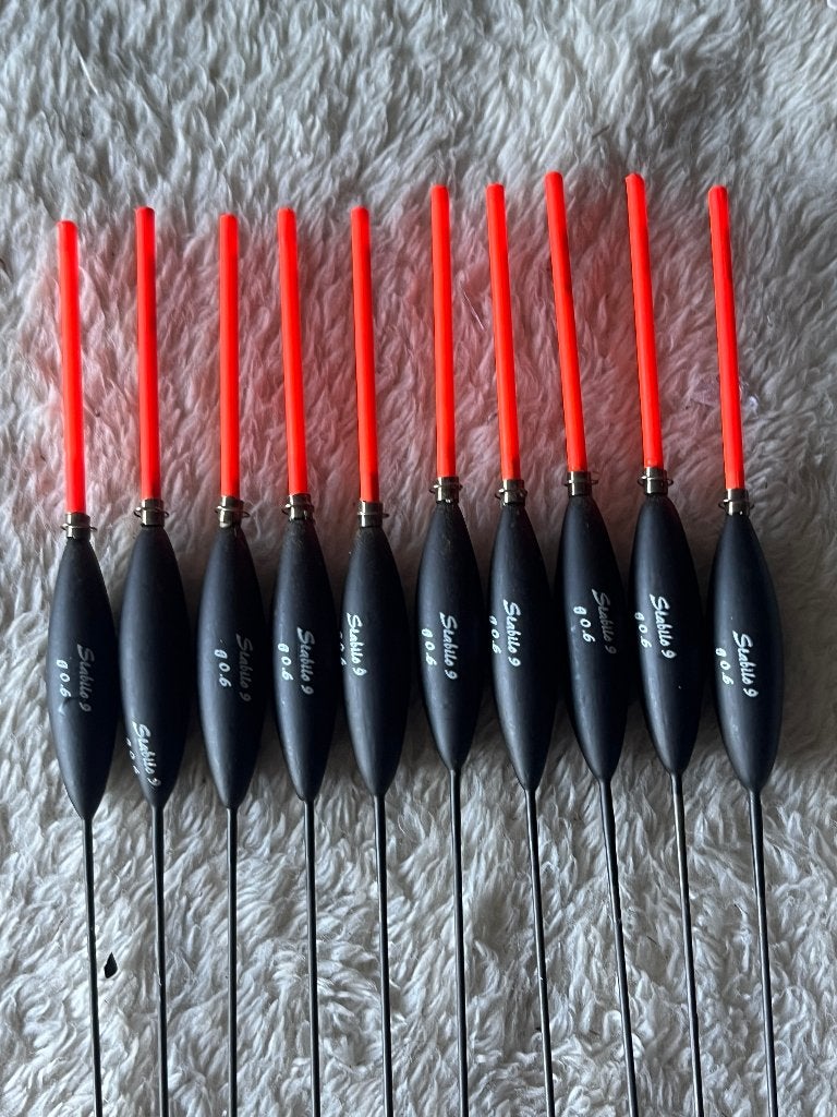 adv 301 / NIEUW set 9 dobbers STABILO 0,60gr, Ophalen of Verzenden, Nieuw, Dobber of Lood
