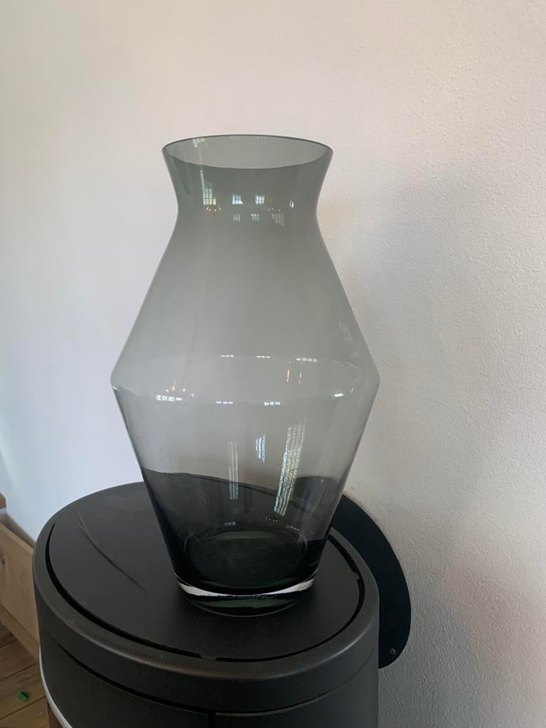 Mooie glazen vaas blauwkleurig, Ophalen, Blauw, Minder dan 50 cm, Glas