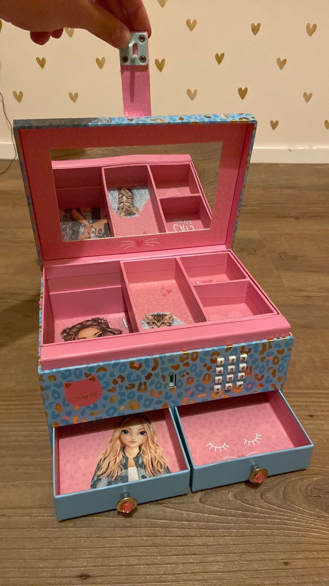 TopModel grote sieradendoos met code en geluid, Sieraden, Tassen en Uiterlijk, Beautycases, Ophalen, Zo goed als nieuw