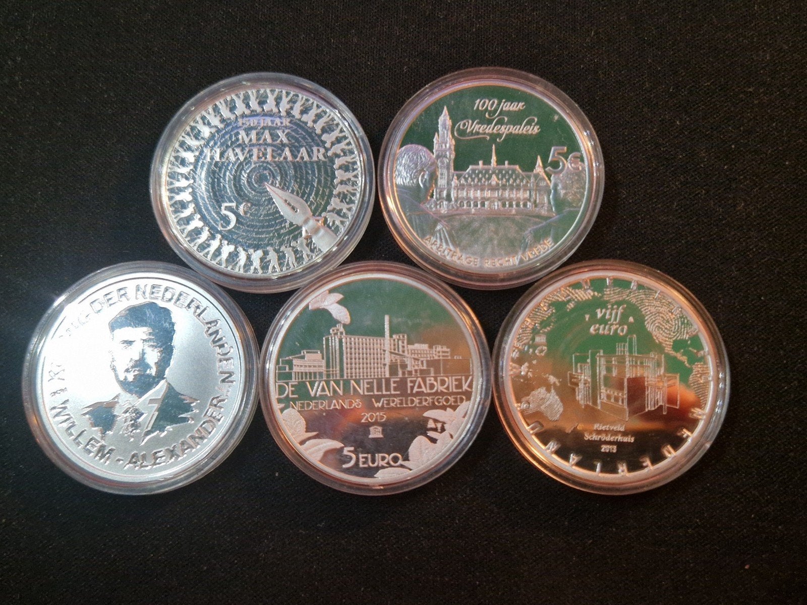Vijf Vijfjes PROOF 925 Zilveren Munten Set, Ophalen of Verzenden, Koningin Beatrix, Euro's, Zilver